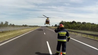 Wypadek na A1 w woj. łódzkim. Trwa reanimacja motocyklisty. Autostrada zablokowana w obu kierunkach