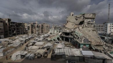 صورة لمبان مهدمة في قطاع غزة جراء غارة إسرائيلية بتاريخ 29 سبتمبر/أيلول