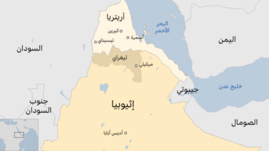 إثيوبيا وإرتيريا على خريطة