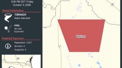 Tornado Warning Continues for Williford, Florida, Until 5 PM EDT