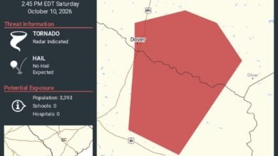 Tornado Warning Dover GA: Radar-indicated tornado threat until 2:45 PM EDT