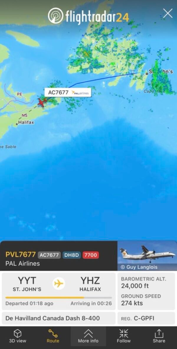 Air Canada flight AC7677 declares emergency near Halifax after squawking 7700