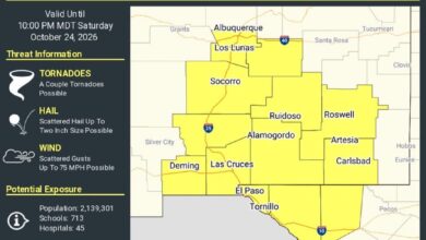 Vigilancia por tormentas severas en partes de Nuevo México y Texas hasta las 22:00 MDT