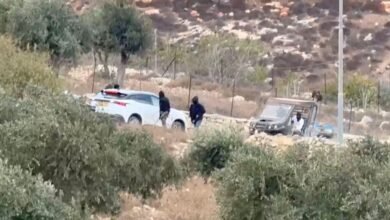 لقطات مصورة من موقع الحادث تظهر مستوطنين ملثمين يواجهون الموكب