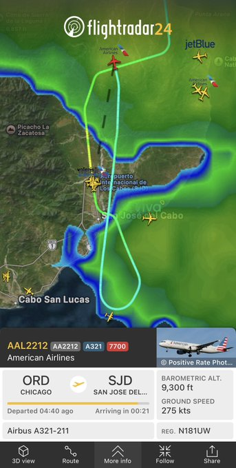 American Airlines AA2212 Lands Safely in La Paz, Mexico, After Emergency Diversion