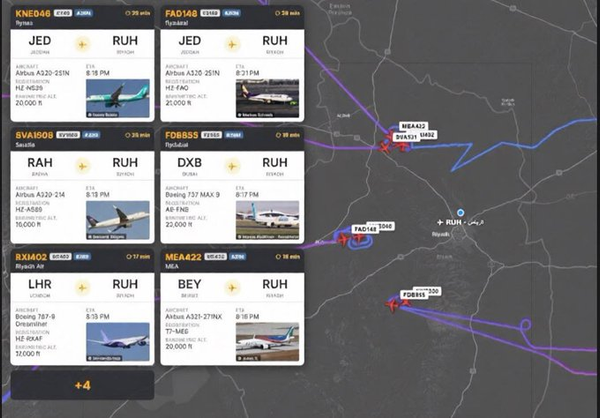 Flights avoid landing at Riyadh airport amid heightened regional tensions