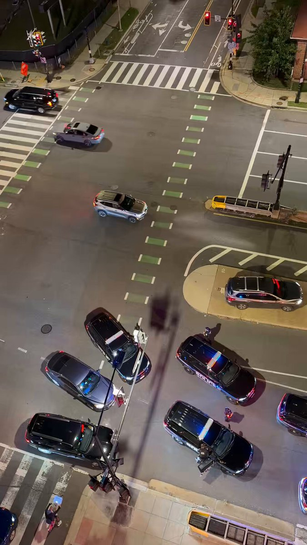 Reckless driver crashes into barrier in Washington, DC after US Park Police officer tries to catch up
