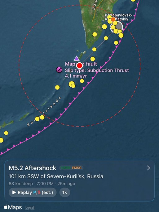 Russia earthquake: Magnitude 5.2 aftershock strikes near Severo-Kuril’sk