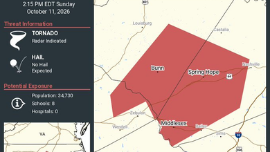 Tornado Warning Spring Hope NC, Middlesex NC and Bunn NC until 2:15 PM EDT