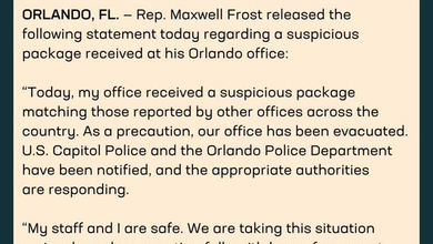 Maxwell Frost: Orlandon toimisto evakuoitiin paketin vuoksi 1 Maxwell Frost: Orlandon toimisto evakuoitiin paketin vuoksi