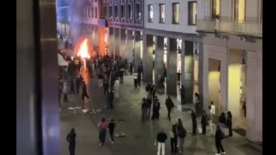 Protesten in Milaan: meldingen van brandende afvalbakken, vernielde winkelruiten en plunderingen — Video