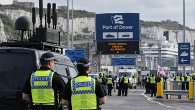 Reports claim signal blockers deployed near Dover cruise terminal during protests