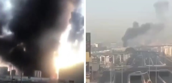 Deux vidéos diffusées en ligne montreraient des panaches de fumée à Riyad