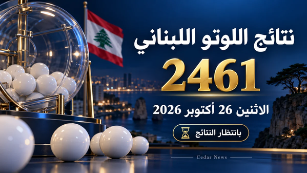 نتائج اللوتو اللبناني 2461 اليوم الاثنين 26 أكتوبر 2026 والأرقام الرابحة ونتيجة زيد