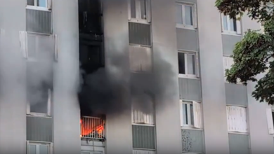 Video: Fire breaks out in apartment building in Houilles, France; residents reportedly trapped on upper floors