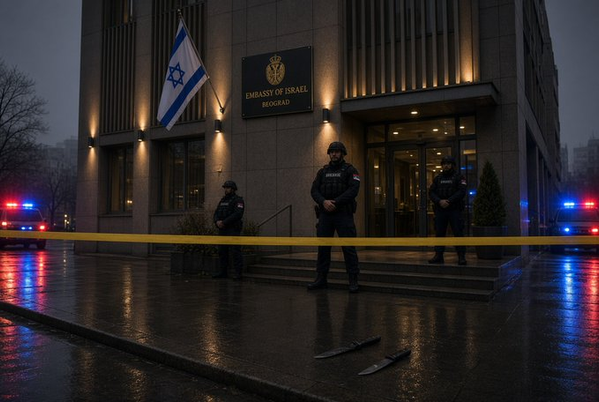 مقتل مهاجم بسكينين أمام السفارة الإسرائيلية في بلغراد وصربيا ترفع مستوى التهديد الإرهابي