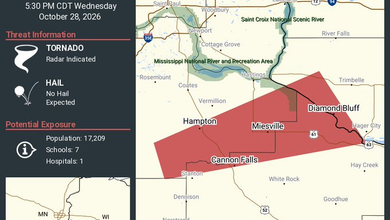 Tornado Warning for Cannon Falls, Hampton and Randolph, Minnesota, Until 5:30 PM CDT