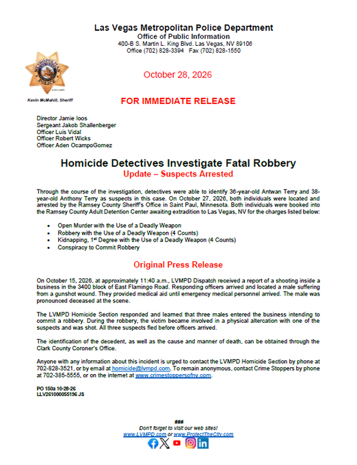 Antwan Terry and Anthony Terry Arrested in Las Vegas, Nevada, Homicide Investigation 1 Antwan Terry and Anthony Terry Arrested in Las Vegas, Nevada, Homicide Investigation