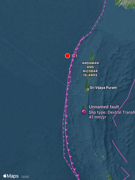 Gempa Magnitudo 5,1 Tercatat di Dekat Kepulauan Andaman, India