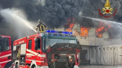 Incendio in una fabbrica di laterizi a Malo