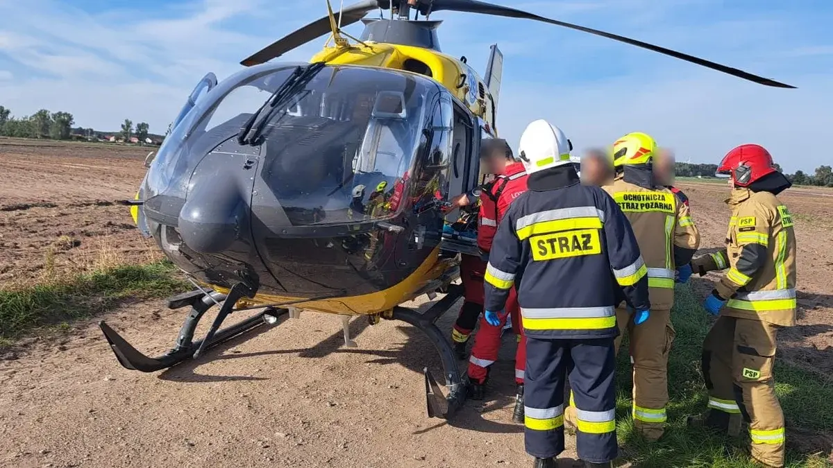 Wypadek w Sworowie. Ucierpiał mężczyzna 1 Wypadek w Sworowie. Ucierpiał mężczyzna